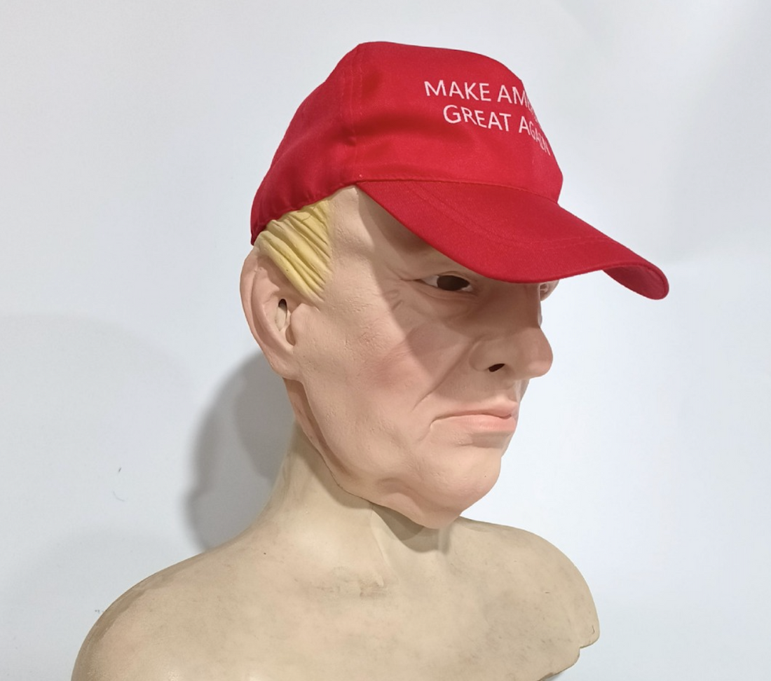 Mask of Trump with MAGA Hat