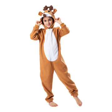 New Christmas children's elk one-piece pajamas