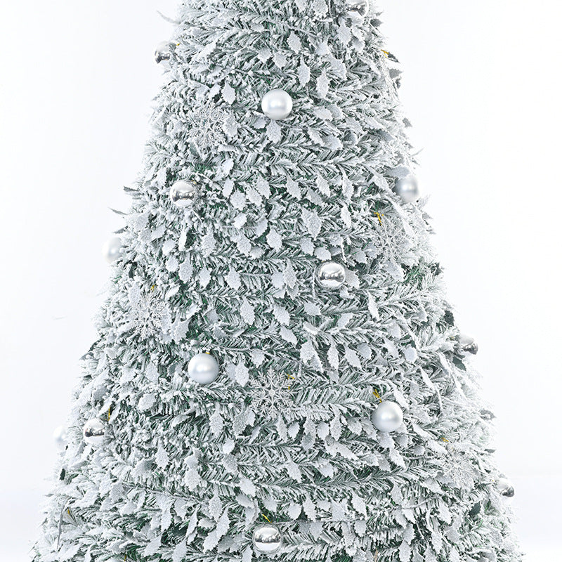 Retractable Flocked Snow Pagoda Christmas Tree